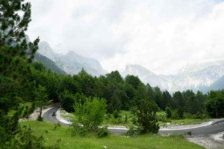 Scenic nature view of Albanian nature. Alpin environment background, traveling concept