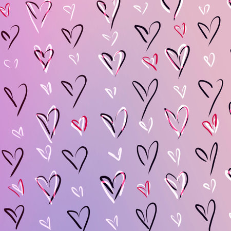 Abstract illustration with contemporary heart shapes