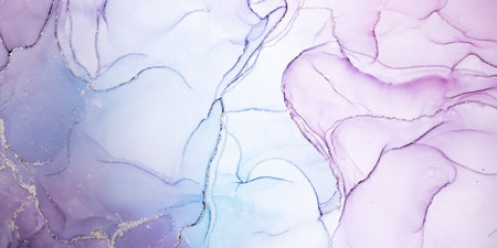 Marble surface in blue-purple tones with glitter effect. Modern abstract stone background.の写真素材