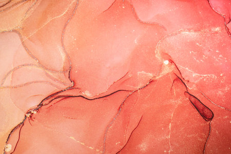 Beautiful romantic marble surface in red, purple and pink tones with glitter effect. Modern abstract stone background.の写真素材