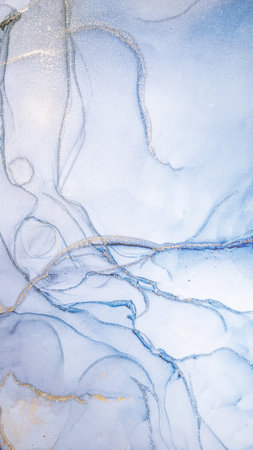 Marble surface in blue tones with glitter effect. Modern abstract stone background.の写真素材