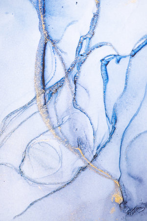 Marble surface in blue tones with glitter effect. Modern abstract stone background.の写真素材