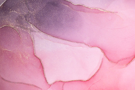 Romantic pink marble surface with glitter effect. Modern abstract stone background.の写真素材