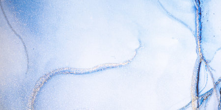 Marble surface in blue tones with glitter effect. Modern abstract stone background.の写真素材