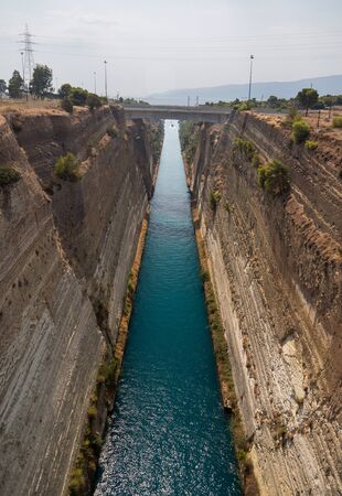 Corinthian Canal in Greeceの写真素材