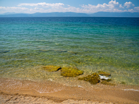 beach and tropical sea in sardinia italy europeの写真素材