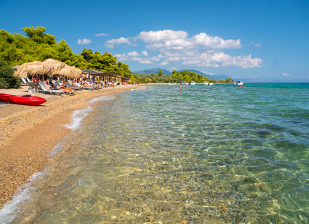 Beach on the Adriatic Sea in Croatia, Europe.の写真素材