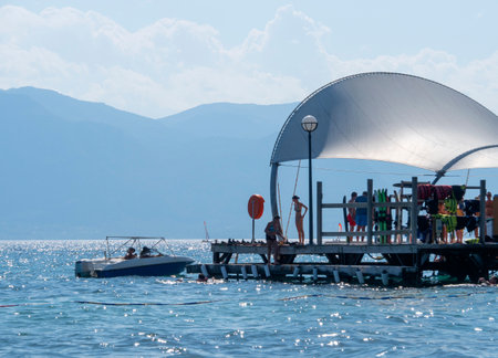 Unidentified people on the pier in Pattaya, Thailand