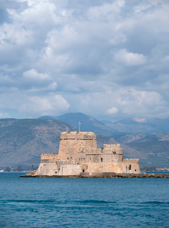 View of the ancient Venetian fortress on the island of Rhodes, Greeceの写真素材