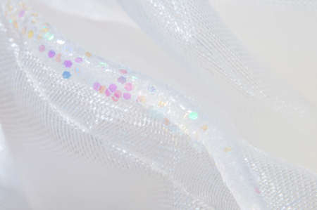 blurred abstract white background fabric texture waveの写真素材