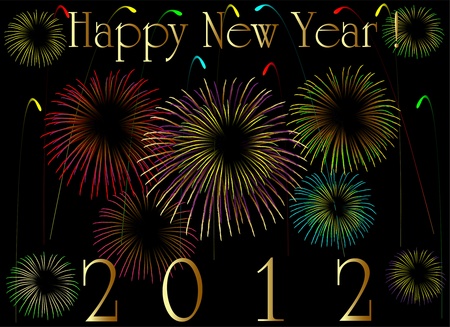 2012 card with fireworks, eps8