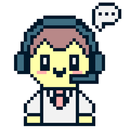 Pixelated help center operator. Technical support vector illustrationのイラスト素材
