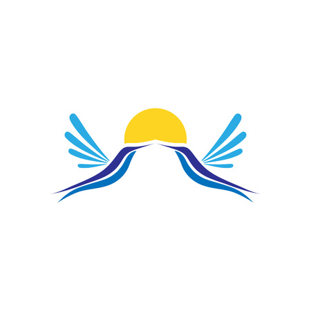Hummingbird logo template for business industry, healthcare, spaのイラスト素材
