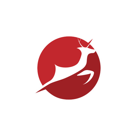 Red deer logo template design for chrismasのイラスト素材