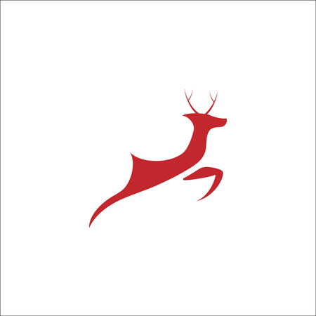 Red deer logo template design for chrismasのイラスト素材