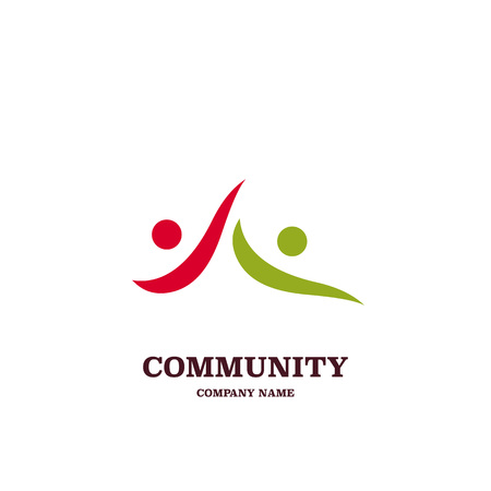 Global community or teamwork or social network people icon, logoのイラスト素材