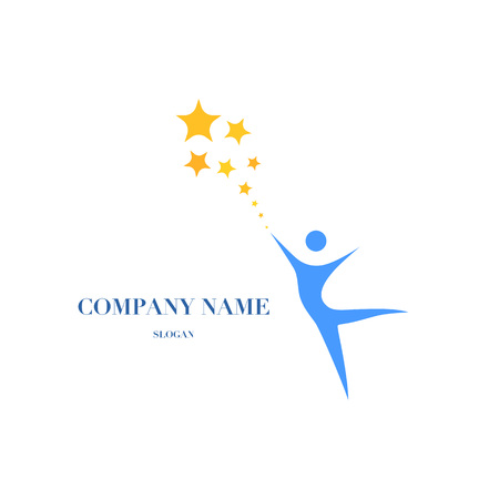 Happy fun people, healthy life logo, icon designのイラスト素材