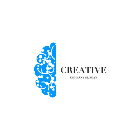 Abstract brain, creative mind logo vector design templateのイラスト素材