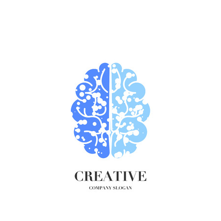 Abstract brain, creative mind logo vector design templateのイラスト素材