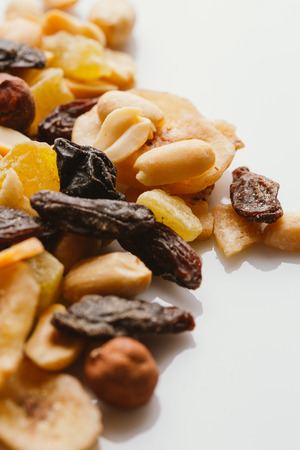 dried fruits close-up on a light background.の写真素材