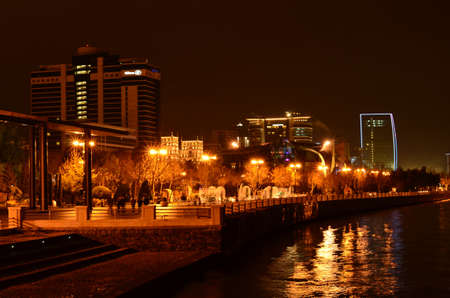 The embankment of the Caspian Sea, Baku (Azerbaijan).のeditorial素材