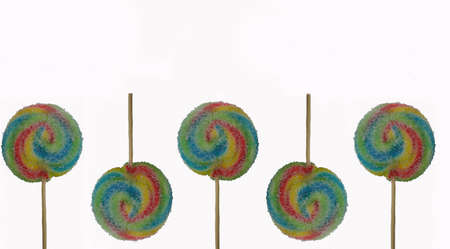 Lollipops on white backgroundの写真素材