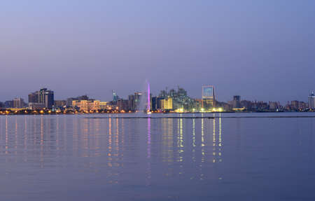 A beautiful evening. Embankment Baku. Azerbaijan.のeditorial素材