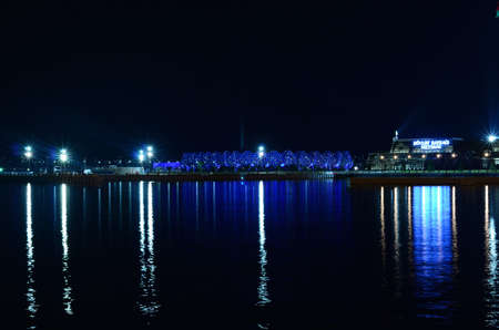 A beautiful evening. Embankment Baku. Azerbaijan.のeditorial素材