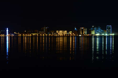 A beautiful evening. Embankment Baku. Azerbaijan.のeditorial素材