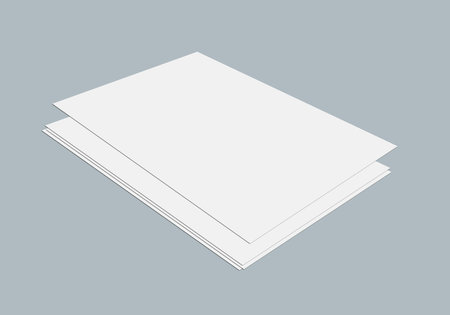 Realistic A4 pages mockup design, Blank sheet paper mockup stand. Flat lay top view a4 page. Top view mockup design. Blank paper folder mockup with background. Template for presentation or A4 design cの写真素材