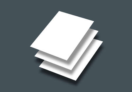 Realistic A4 pages mockup design, Blank sheet paper mockup stand. Flat lay top view a4 page. Top view mockup design. Blank paper folder mockup with background. Template for presentation or A4 design cの写真素材