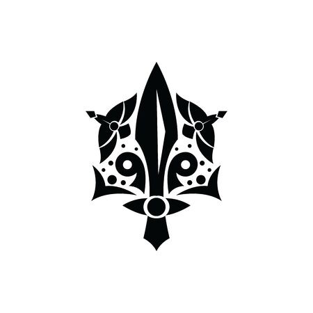 tattoo art vector. tattoo designs vector sword with wings. Tattoo sketch with dagger butterfly and flower. Hand drawn illustration converted to vectorのイラスト素材