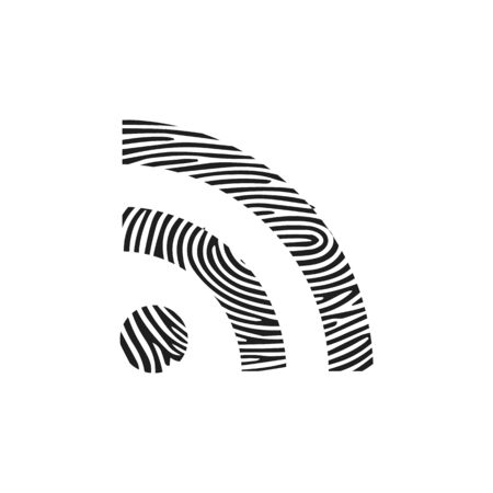 Fingerprint rss icon. Isolated thumbprint and fingerprint rss icon line style. Premium quality...