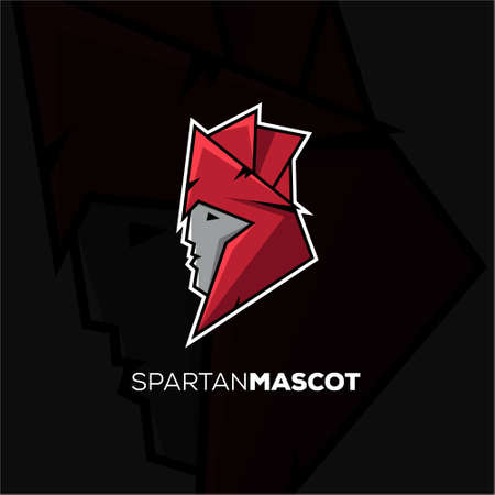 Spartan mascot sport logo design. Spartan warrior mascot vector illustration logo. Yuvraj, Gladiator mascot design, Emblem design for a sports team. Vector illustrationのイラスト素材