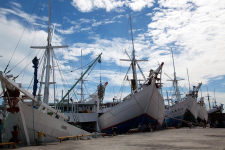 Boat harbor  Paotere  Makassarの写真素材