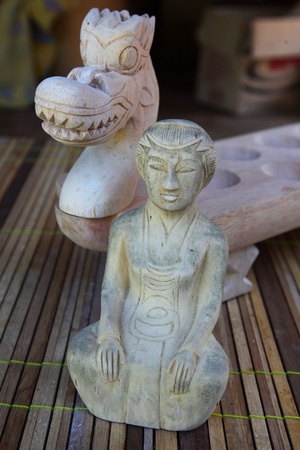 Women Ayu Java wood sculptureの写真素材