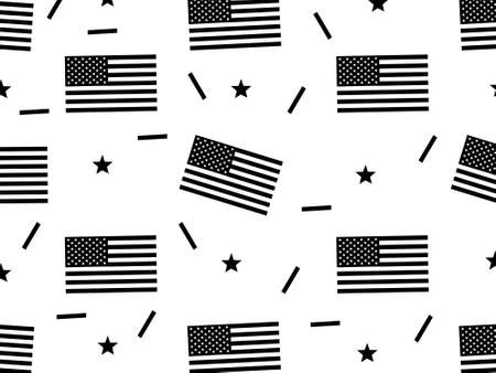 american flag seamless pattern. You can use it in a group as web background, wallpaper, full print t shirt design materials and others. You also can use it separately become icon or logo template.のイラスト素材