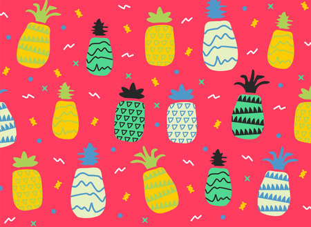 pineapple seamless pattern texture vector. You can use it as background, wallpaper, wrapper, holiday prints, scrapbook, or even wedding. You also can use it separately become icon or logo template.のイラスト素材