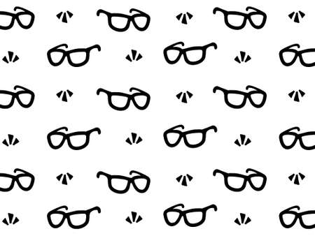 black and white eyeglasses pattern vector. You can use it as background, wallpaper, wrapper, holiday prints, scrapbook, or even wedding. You also can use it separately become icon or logo template.のイラスト素材