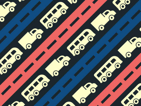 truck and bus pattern texture vector. You can use it as background, wallpaper, wrapper, holiday prints, scrapbook, or even wedding. You also can use it separately become icon or logo template.のイラスト素材