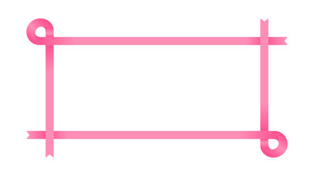 a frame made from long tail pink ribbonのイラスト素材