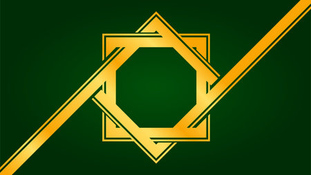 islamic symbol wallpaper in shiny gold colorのイラスト素材