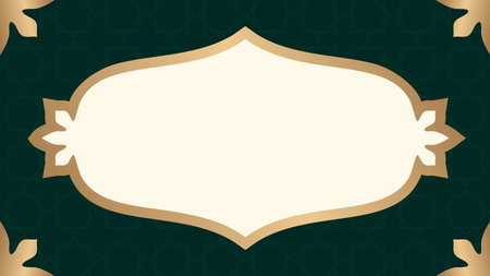 islamic border on white blank background and green green backgroundのイラスト素材