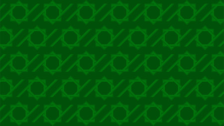 subtle color islamic pattern on green background vector imageのイラスト素材