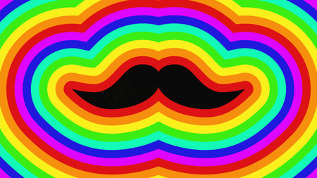 a mustache with hipster color palette for vintage 90s,80s or 70s backgroundのイラスト素材