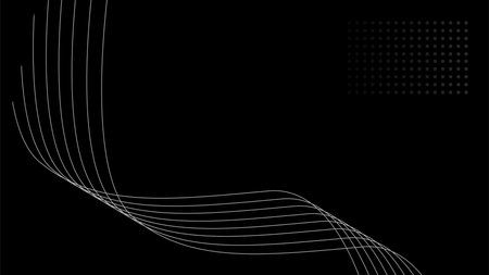 abstract wavy line pattern and dots halftone on black background vector stockのイラスト素材