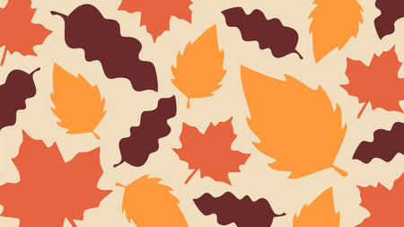 dried leafs seamless pattern background stock vectorのイラスト素材