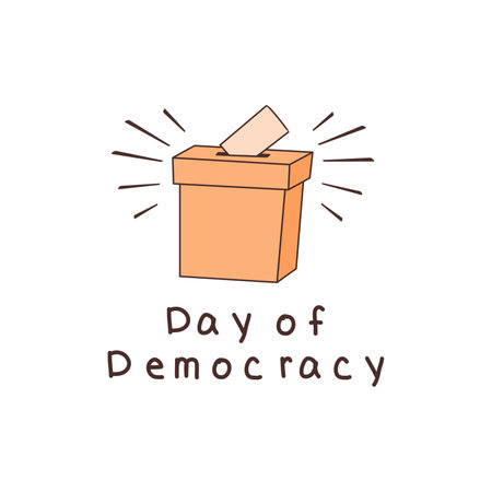 brown vote box suitable for freedom and democracy day poster design templateのイラスト素材