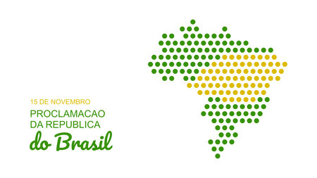 brazilian republic day poster with map background stock vectorのイラスト素材