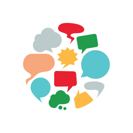 playful speech balloon set seamless pattern stock vectorのイラスト素材